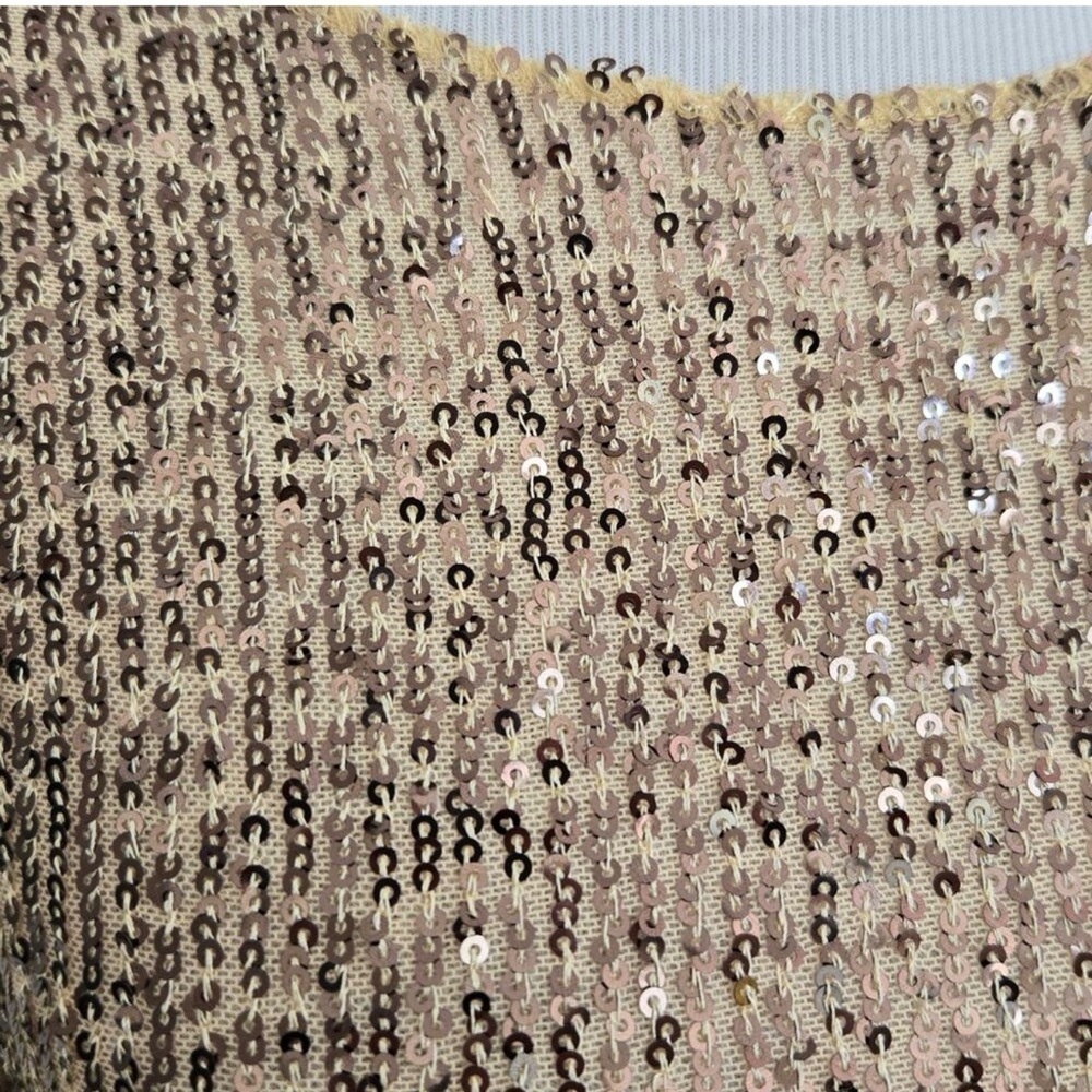 FREE PEOPLE Intimately Gold Rush Long Sleeve Sequin Glam Maximalist Women Small - Picture 3 of 7